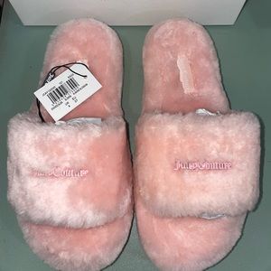 Juicy Couture pink fluffy slides UK 4